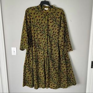 Zuri  Hidden Button Front Mandarin Collar Dress